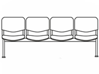 Кресло Трио(мод.СМ82/2) 4-х местная секция